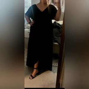 Formal black chiffon a line dress 2XL